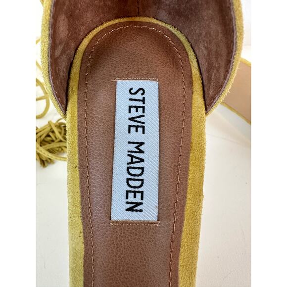 Steve Madden Womens size 8 yellow Sassey lace up heels - Picture 7 of 8